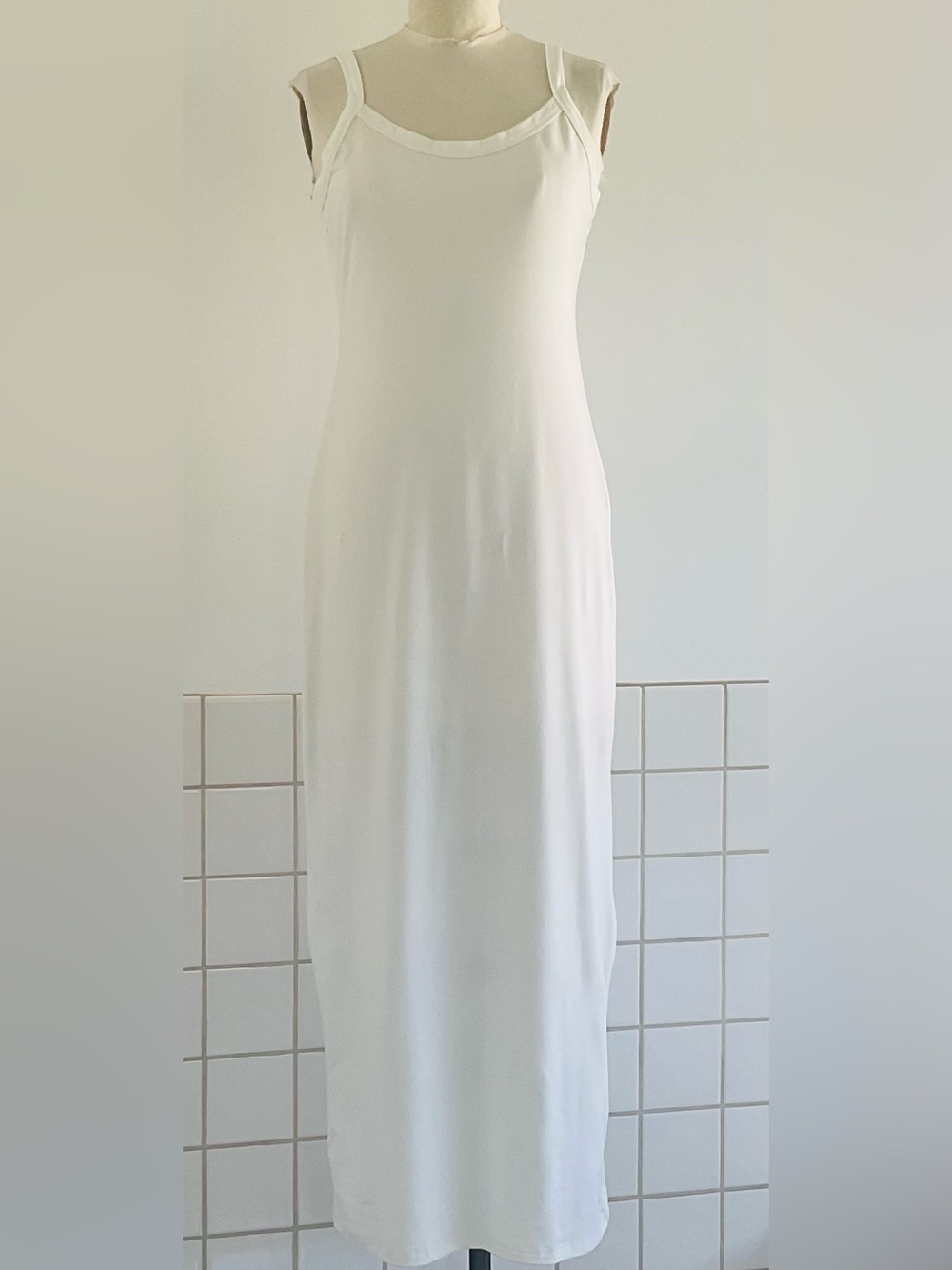 CHICME White Maxi BodyCon Maxi Slip Dress - Classic Women's Maxi Sz: Large